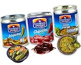 Chipotle Chili, Jalapenos eingelegt und Salsa Verde von Clemente Jacques - (Pack von 3) je 220g - Klassiker 100% aus Mexiko