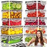 HELISAN Frischhaltedosen mit Deckel Set - 20-teilige Große Kapazität Tupperdosen Set (5x1,74L+5x1L) - 100% Auslaufsicher - BPA-Frei Frischhaltedose für Küche Meal Prep Boxen (10Behälter+10Deckel)