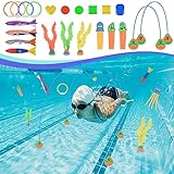 StarryTiger Pool Tauchen Spielzeug, 22 Stück Tauchringe für Kinder, Wasserspielzeug Kinder Outdoor Tauchringe, Schwimmspielzeug für Tauchtraining Poolparty Schwimmbad, Pool Spielzeug Kinder ab 4-10