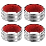 QUARKZMAN 4Stk Weinflasche Kragens Edelstahl Wein Tropfring 40mmx19mm Auslaufsicherer Ring Tropfstopfen für Wein Flaschen Wein Stopp Zubehör für Bar und Zuhause (Rot Silber)
