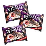 3x Halloween Kaugummi Eyeballs, 3x 280g (105 Stück) mit Fruchtgeschmack, einzeln verpackte Augen Kaugummis, gruselige Tischdeko, ideal für Halloween Partys & Geister Deko