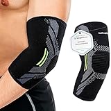 NativoDex Ellenbogenbandage – Kompressionsbandage für Ellenbogen, Bandage für Tennisarm, Golferarm, Sehnenentzündung, Arthrose, Sport - Armbandage Herren und Damen (M)