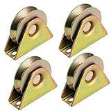 Skelang 4 Stück Rillenrad, 76 mm Schiebetorräder, Stahlräder mit V-Nut, für Schiebetor, Fabriktor, Einfahrtstor, Tragkraft 300 kg pro Rolle