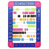 Toyvian Abakus Rechenschieber Lernspielzeug Bunter Zahlenrechenrahmen mit Perlen Leichtes Mathe Lernhilfsmittel für Grundschule und Frühkindliche Tragbar und Langlebig