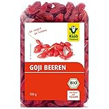 Raab Vitalfood Bio Goji-Beeren, Premium-Qualität, rückstandskontrolliert, laborgeprüft, ungeschwefelt, ohne Zusätze, vegan, reich an natürlichem Eisen Kalium Vitamin C, Wolfsbeere, 1er Pack (100 g)