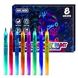 Leuchtende Marker, die im Dunkeln leuchten – Make-up Body Painting waschbar, temporäre Stifte, die im Dunkeln leuchten, für Erwachsene Mädchen Party Handwerk Kunst Leder