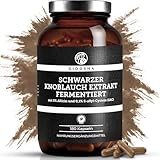 QIDOSHA® Schwarzer Knoblauch Extrakt hochdosiert, 180 Kapseln im Apothekerglas, 600mg je Kapsel, darunter 0,6 mg S-Allyl-Cystein (SAC), deutsche Fertigung, jede Charge laborgeprüft