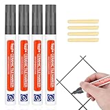 DMJJSD Fugenstift Grau 4Stück Fugenstift Fugenmörtel mit Ersatzspitze Wand Fugenmörtel Grout Pen Wasserfest Fugenstift Lackstift Restaurierung Stift für Fliesen Wand Boden Von Fliese Badezimmer Küche