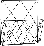 Wandregal Bücherregal Zeitschriftensammler Zeitschriftenhalter Wand für A4 Akten Post Metall Wandhalterung Zeitschriftenhalter, Zeitungshalter Wandkorb für Büro Wohnzimmer Zeitungsständer Schwarz