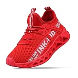 SANPON Turnschuhe Kinder Sportschuhe Jungen Laufschuhe Outdoor Sneakers Running StraßEnlaufschuhe Leicht Rot EU39