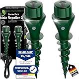 EdenGardens AKKU Maulwurf Vertreiber bestes Mittel gegen Wühlmäuse & Maulwurf - Maulwurfschreck Maulwurfvertreiben Wühlmausfalle/Maulwurffalle (Mit Ladekabel)