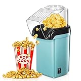 1200w Popcornmaschine,Mini Popcorn Maker,Einfach zu Verwenden Heißluft Maschine,2 Minuten schnelles ,Fat Free,Oil-Free, inkl. Mais-Messlöffel,Für Fußballabend und Weihnachtsfeiern,Grün