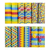 ARKRAFT Serpentine Luftschlangen 12 Rollen Mehrfarbig Gestreift und Gemustert, Party-Dekoration für Karneval und Geburtstag (P12 Mix)