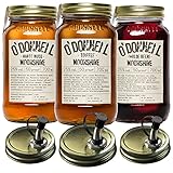 O'Donnell Moonshine Geschenkset | Premium Likör nach amerikanischer Tradition | 3 x 700ml | Natürliche Zutaten | Vegan | mit Ausgießer (Harte Nuss/Wilde Beere/Toffee)