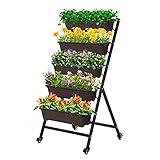 Vertikales Hochbeet, vertikaler Garten-Übertopf mit 5 Etagen für Blumen, Gemüse, drinnen und draußen(Keine Räder)