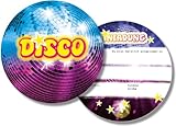 DH-Konzept 6 Einladungskarten * Disco * für Kindergeburtstag und Party DISCOE020 // Kinder Geburtstag Party Einladung Einladungen Karte Glitzer Discokugel
