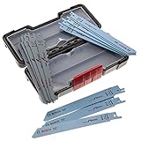 Bosch Professional 15tlg. Säbelsägeblatt Wood and Metal Set (für Holz und Metall, Toughbox, Zubehör Säbelsäge), Schwarz , 15 Stück (1er Pack)