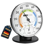 TFA Dostmann Präzisions Thermo-Hygrometer, 45.2033, zur Raumklimakontrolle, analog, mit Komfortzonen, Kontrolle von Temperatur und Luftfeuchtigkeit, Luftfeuchtigkeitsmesser, weiß