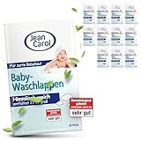 Jean Carol Baby-Waschlappen, weich & zart, Vorteilspackung (12 x 26 Stück) für die tägliche Pflege