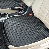 ZATOOTO Sitzkissen - 2 Stück Sitzauflage für Vordersitze, Sitzbezüge, Autositzauflage Anti-Rutsch Unterlage, Wasserdichtes PU Leder, Schwarz