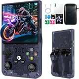 2025 Neu: R36MAX Retro Handheld Konsole, 128 G über 25.000 Spiele, 4-Zoll-IPS Retro-Spielkonsole, Linux-System, 4000-mAh-Akku, Tragbare Mini-Arcade (Grau)