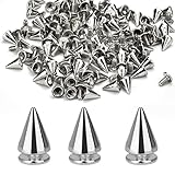 OTTYMO 120 Stück Ziernieten Metall Killernieten Punk Nieten Kleidung Schraubennieten Anti-Rost Nieten Spitz Silber Stachelnieten 7 * 10mm Ziernieten Diy Nieten für Taschen Schuhen Mäntel Halsband