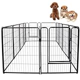 SUBTLETY 12-teilig Hundelaufställe Set mit Türen & Erdanker Freilaufgehege Hundezaun Welpenauslauf Faltbare Tierlaufstall Wetterfest Welpenzaun Tragbare Welpenlaufstall für Garten Camping