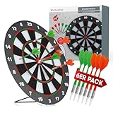 #DoYourDart Kunststoff Freizeit-Dartscheibe 180 Fun| Komplettset | 6 Soft-Dartpfeile mit Kunststoffpitze | Klassisches Dartboard für Einsteiger & Kinder