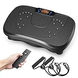 Dripex Vibrationsplatte, 3D Trainingsgerät mit 99 Vibrationsstufen, 5 Trainingsprogramme, Bluetooth Lautsprecher, Trainingsbänder