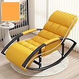 Übergroßer Schaukelstuhl mit verstellbarer Rückenlehne und Fußstütze - Bequemes Schaukelset mit passendem Fußhocker für Wohnzimmer oder Terrasse