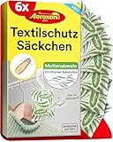 Aeroxon Textilschutzsäckchen – 2x3 Mottenschutz für Kleiderschrank, 3 Monate Schutz gegen Kleidermotten, Zitronen-Eukalyptus Duft