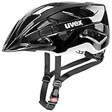 uvex active - sicherer Allround-Helm für Damen und Herren - individuelle Größenanpassung - erweiterbar mit LED-Licht - black white - 56-60 cm