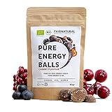 Energy-Balls BIO [1 Ball wirkt wie 1 Kaffee] » Alternative zu Energy-Riegel & Energy-Drink « Mit Guarana, Acai, Datteln - Natürlicher Booster mit Kirschgeschmack (80g)