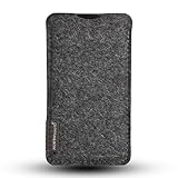 NorthWand BREITE Hülle für iPhone 16 Pro & iPhone 16 MIT Apple Case. Tasche, Handyhülle aus 100% natürlichem Merino Filz – Made in Germany - Dunkel- Grau