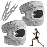 2 Stück Kniebandage Männer Damen, Verstellbare Knieunterstützung, Pain Relief Knee Braces, Stabilisierende Kniehilfe, Bandage Knie Stabilisierung, Knieorthesen, Knieschoner für Läuferknie,Springerknie