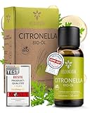 Heldengrün® BIO Citronellaöl [100% NATURREIN] Dermatologisch getestet - Echtes Citronella Öl - Zitronig, erfrischend & frisch - Duftöl Mücken - Citronella Oil