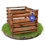 Gartenwelt Riegelsberger Holzkomposter Kiefer imprägniert 90x90xH70 cm mit Holz-Stecksystem Komposter Komposte Steckkomposter Kompostsilo