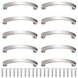 10 Stück Möbelgriffe Schrankgriffe Silber mit 20 Schrauben, Schubladegriff Küchengriffe, 96mm Lochabstand Moderne küchen griffe aus Aluminiumlegierung, Ideal für Küche, Schlafzimmer, Wohnzimmer