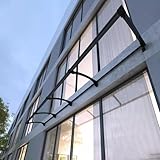 Transparente Polycarbonat-Türmarkise mit Anti-Rost-Aluminium-Rahmen, Regenschutz für Terrasse, Veranda, 80 x 220 cm Breite, Überdachung für Dachdecker, 81,3 x 221 cm Größe