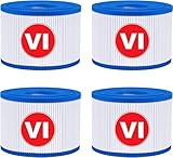 KGC 4 Stück VI Filter Pool, VI Filterkartusche Pool, Filter für Whirlpool, Aufblasbare Whirlpool-Filter kompatibel mit Bestway 58323E, kompatibel mit Coleman Saluspa 90427E, für Lay-Z-Spa