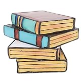 GLOGLOW Gestapelte Bücher Lampe Vintage Harz warmes Licht zum Lesen Tischlampe Nachttisch Schreibtisch Dekoration