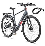 TELEFUNKEN E-Bike 28 Zoll Fahrrad für Damen & Herren | Pedelec Urban Citybike 7-Gang Kettenschaltung | Hydr. Scheibenbremsen | inkl. Panzerschloss | Elektrofahrrad 250 W Heckmotor | 417 Wh Li-Ion-Akku