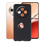 AQGGIIXY Hülle für Oppo Reno12 F 4G (6.67') Hüllen + Handy Ring Halter Handyhülle Stoßkasten Schale Phone Case Black TPU Weich Silikon Cases