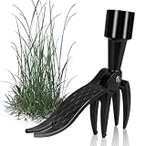 OFFCUP Stand Up Weeding Tool, Detachable Handle Weed Remover Tool, Weed Puller Tool Manual Weeder Tool Weed Puller Root Remover Tool with 4 Claws for Garden (Weed Puller)