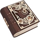 UGEARS Buch der Geheimnisse 3D Puzzle Box - 3D Holzpuzzle Erwachsene Bausatz DIY Set Erwachsene - Steampunk-Schatzkiste mit Kombinationsschloss Einzigartiges Geschenk Modellbau Holz Puzzle - 263 Teile