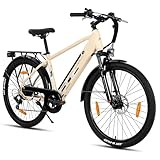 Hiland 26 Zoll Elektro Mountainbike, E-MTB mit 250W Motor, 36V 7.8Ah Batterie, Scheibenbremsen, 7-Gang E-Mountainbike für Männer Frauen, Gelb