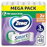 Zewa Smart Toilettenpapier Ohne Hülse, Großpackung Mit 48 Rollen (6 x 8 x 300 Blatt)