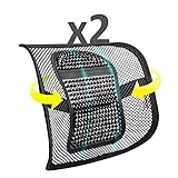 2er Set Lordosenstütze: Atmungsaktive Mesh-Rückenstütze mit Massageperlen für Büro- und Autositz, verbessert die Haltung und lindert Lendenwirbelschmerzen