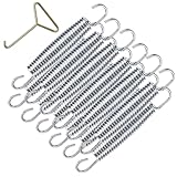 Fahibin 10 Stück Ersatz Trampolin Federn,ca. 138mm für Trampolin ca. 240 244 305 366 bis 426cm ∅ Ersatzfeder, Fitness-Trampolinfedern + 1 Stück Federwerkzeug