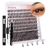 Wimpern Extensions Set Künstliche Wimpern Natürliche DIY Wimpernverlängerung Cluster Wimpern 16MM Individuelle Lashes Kit 40D Nerz Wimpern Fluffy mit Lash Bond und Seal Lash Tweezers von Lvmixwig